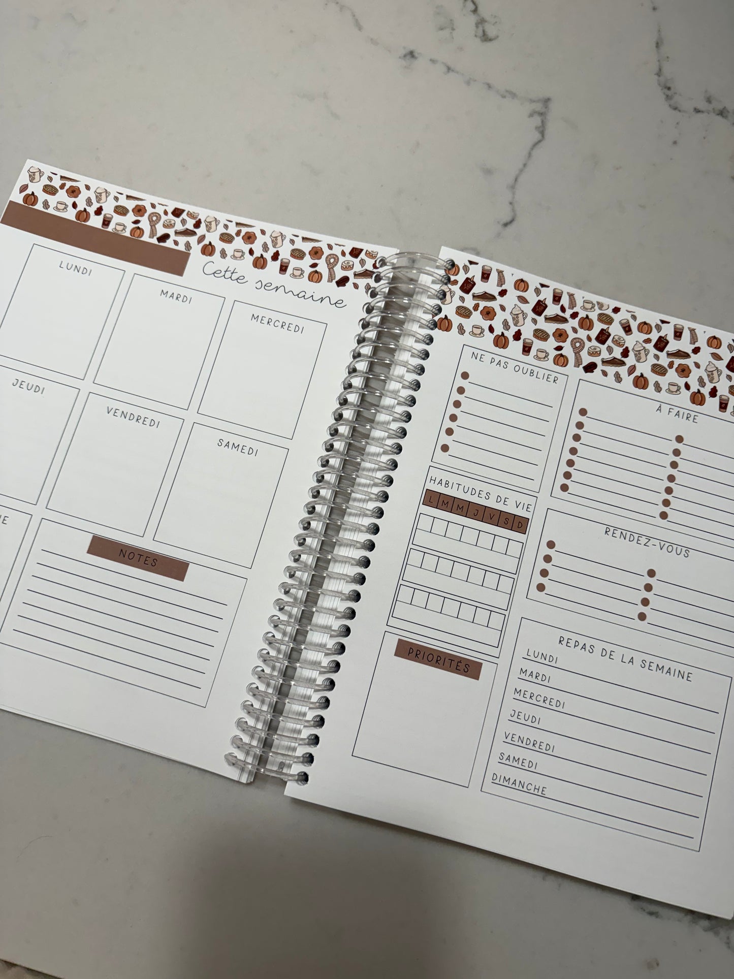 AGENDA | PLANIFICATEUR | 2025-2026 | Bouquets de roses et boucles