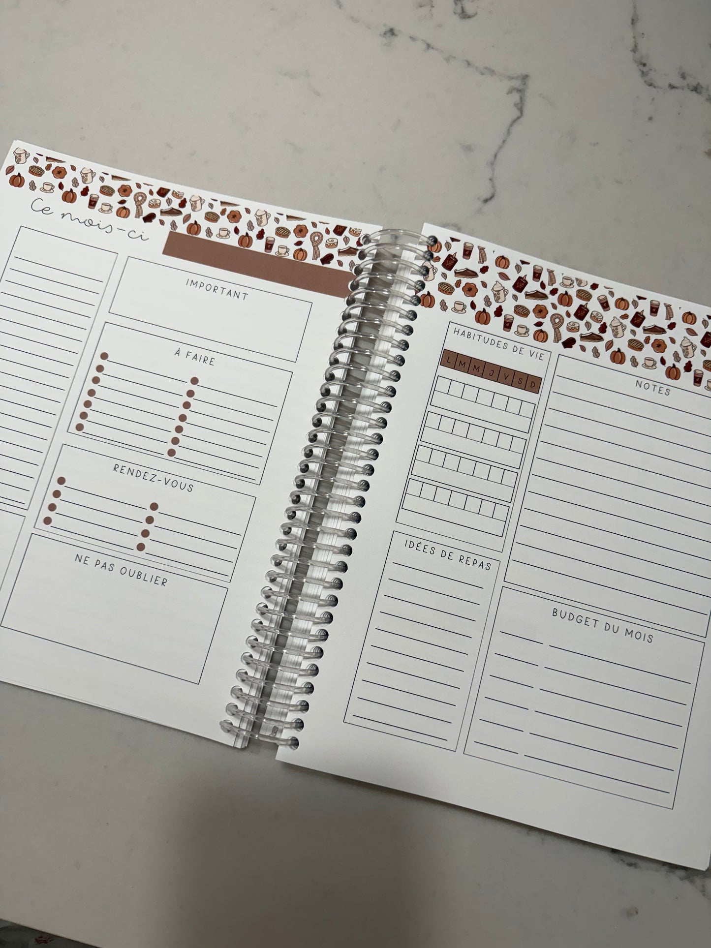 AGENDA | PLANIFICATEUR | 2025-2026 | Bouquets de roses et boucles