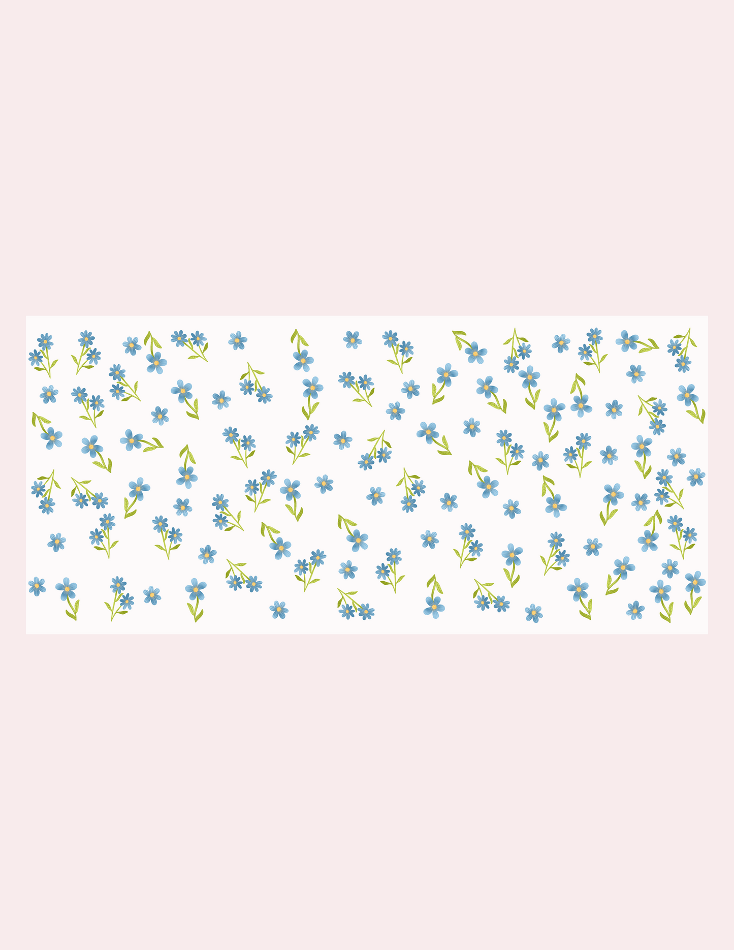 Verre 16 oz | Automne | Fleurs bleues vintages