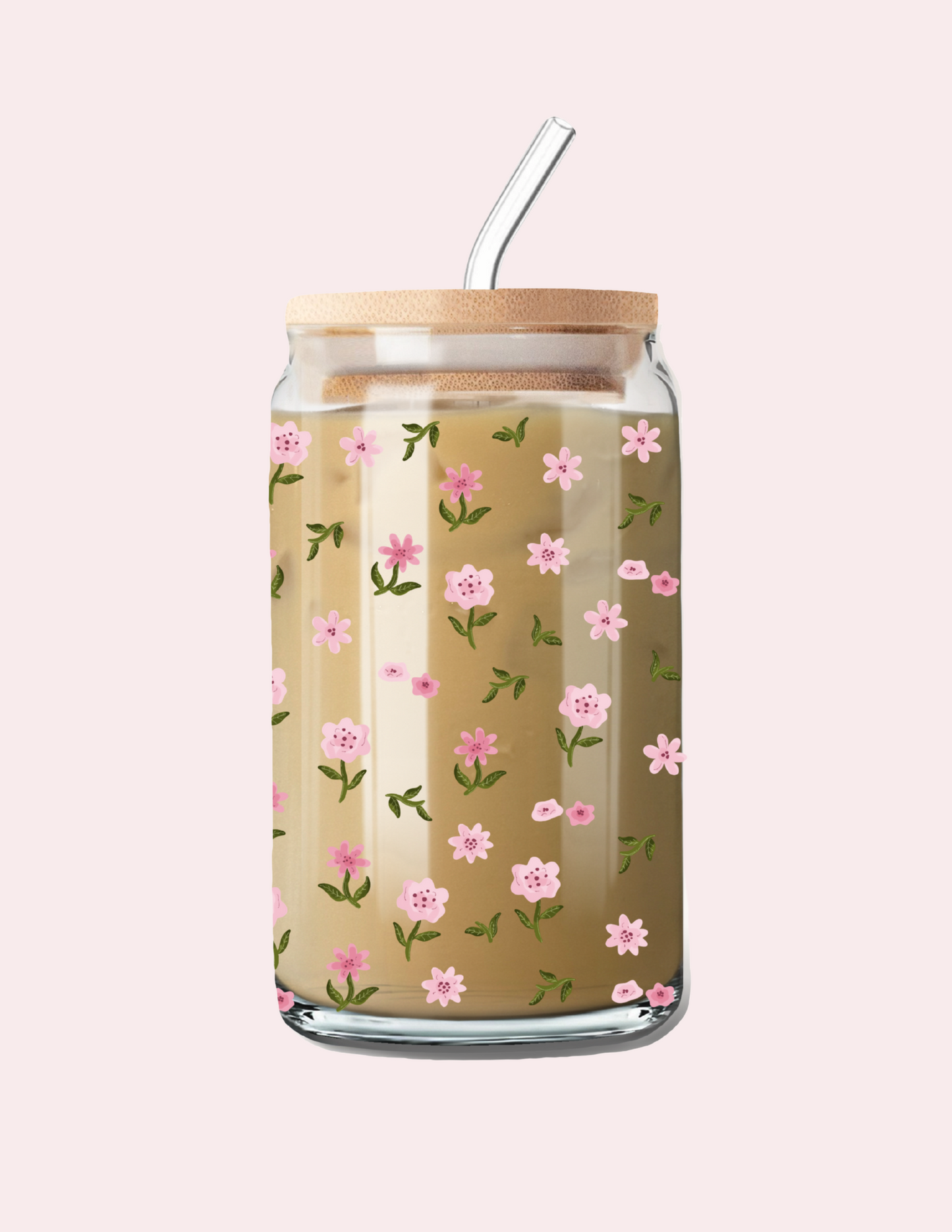 Verre 16 oz | Automne | Fleurs mélange de roses