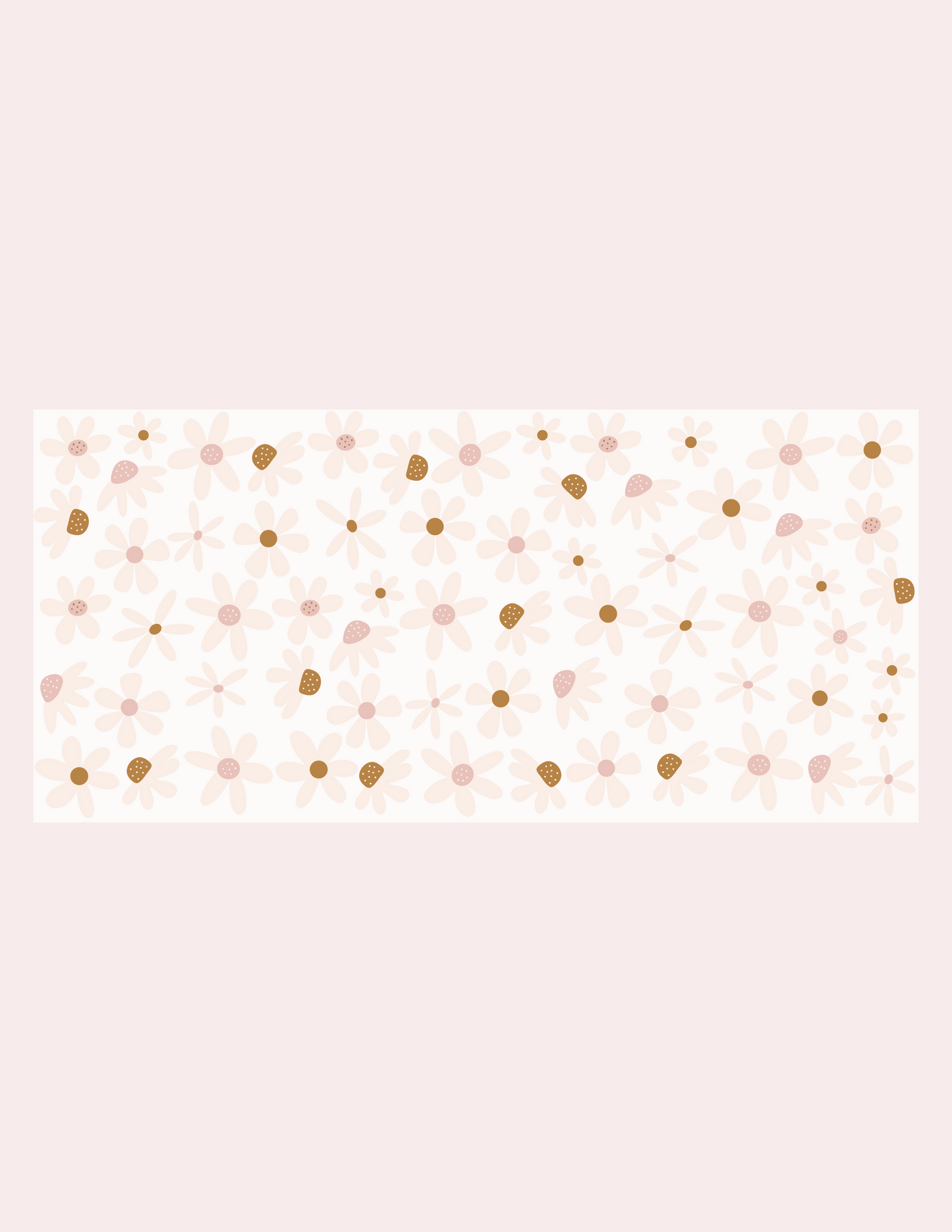 Verre 16 oz | Automne | Fleurs beiges et brunes