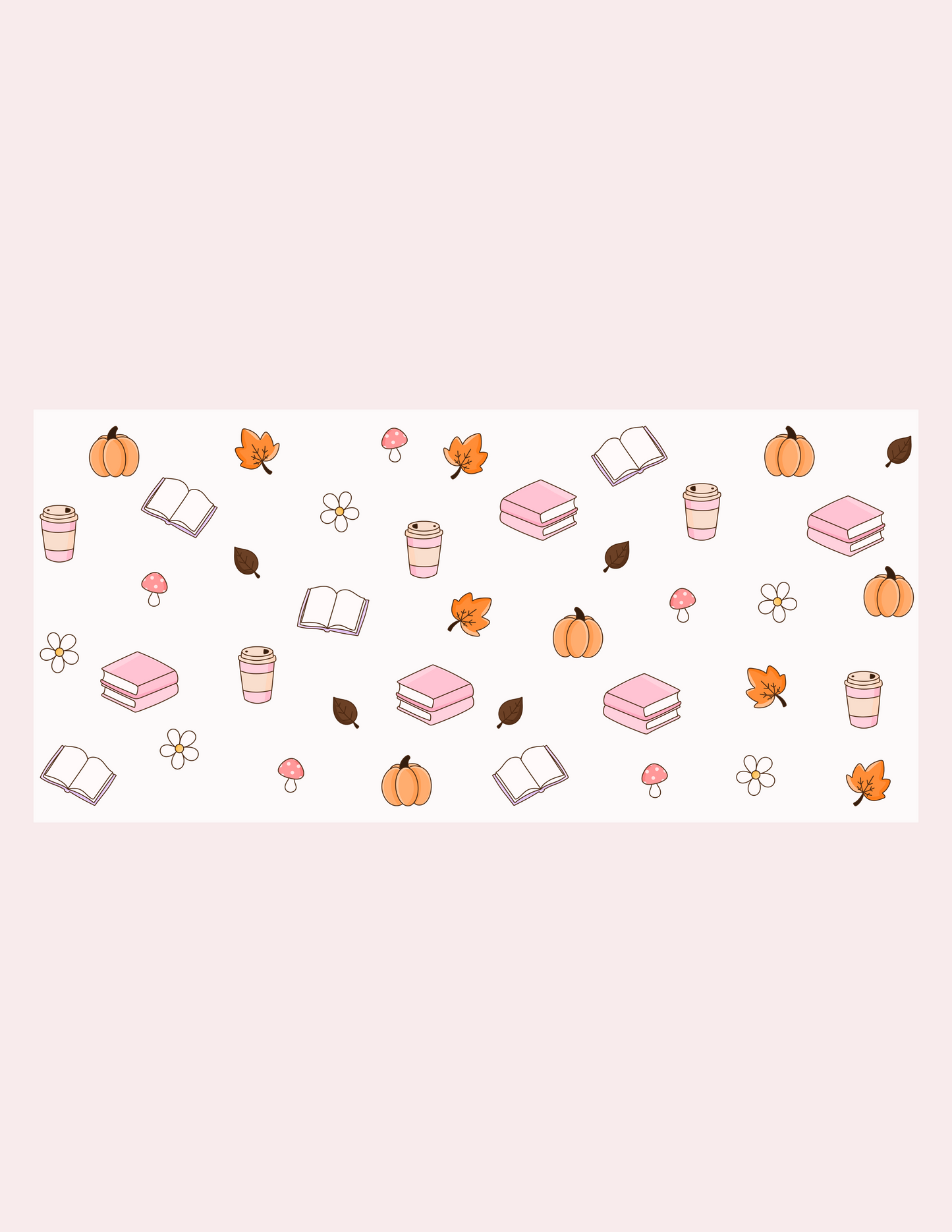 Verre 16 oz | Automne | Livres, cafés et feuilles