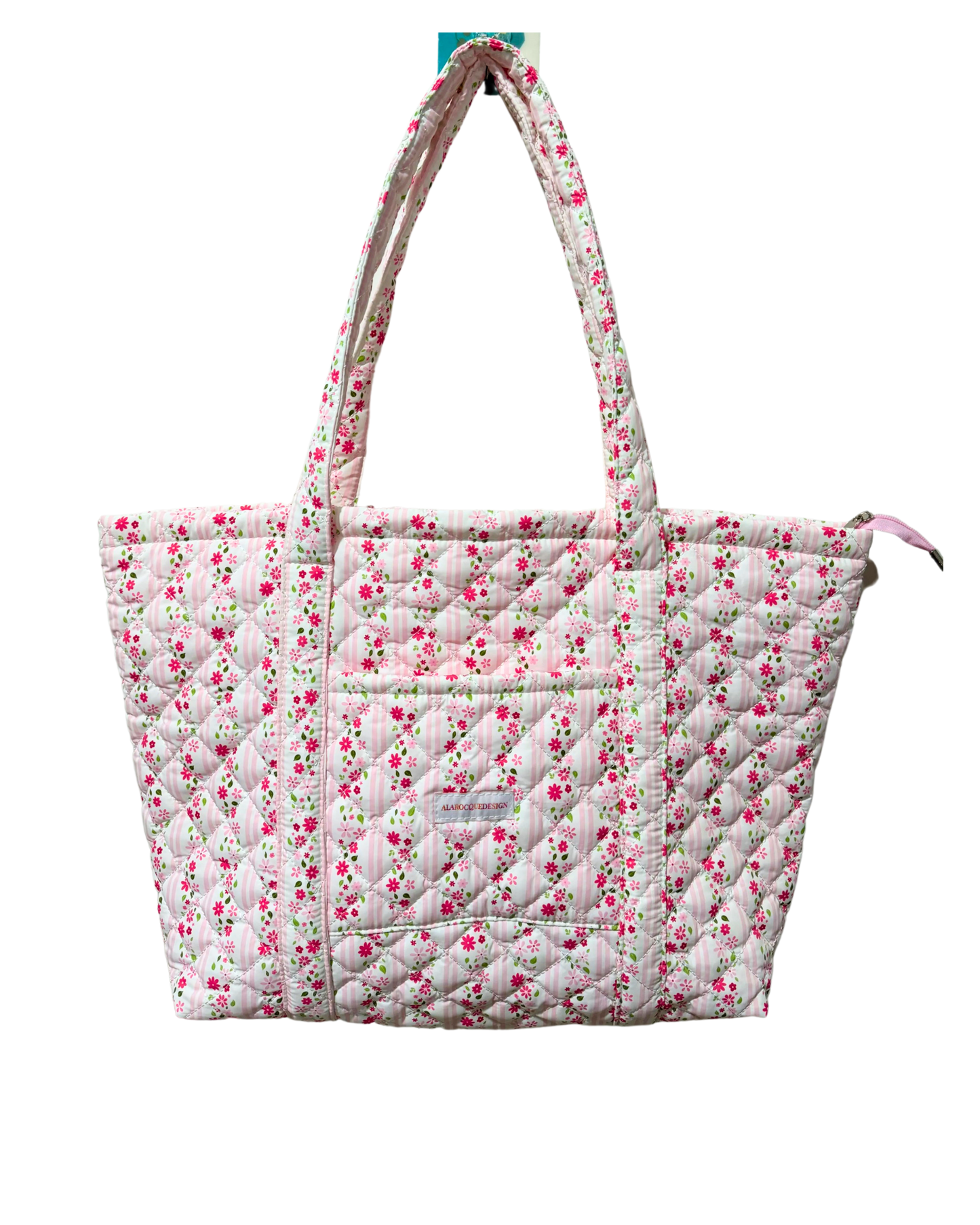 Bag | Pink lines and flowers