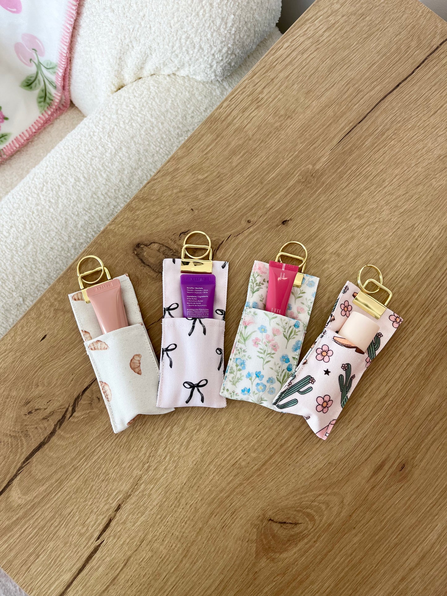 Lip gloss holder | Blue mix flowers