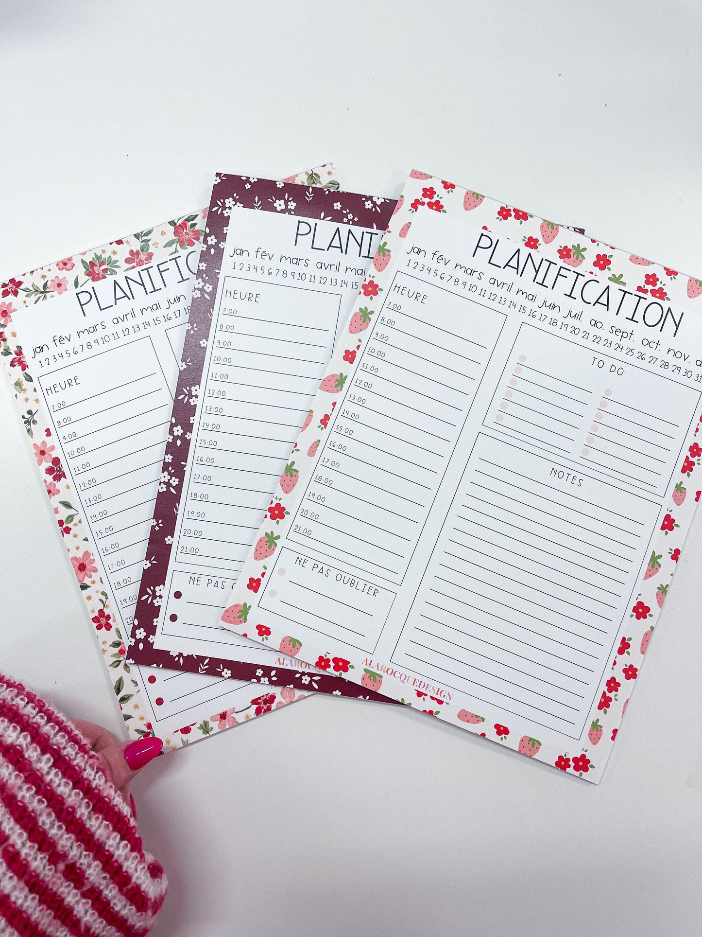 Daily Planner | Red and Pink Flowers