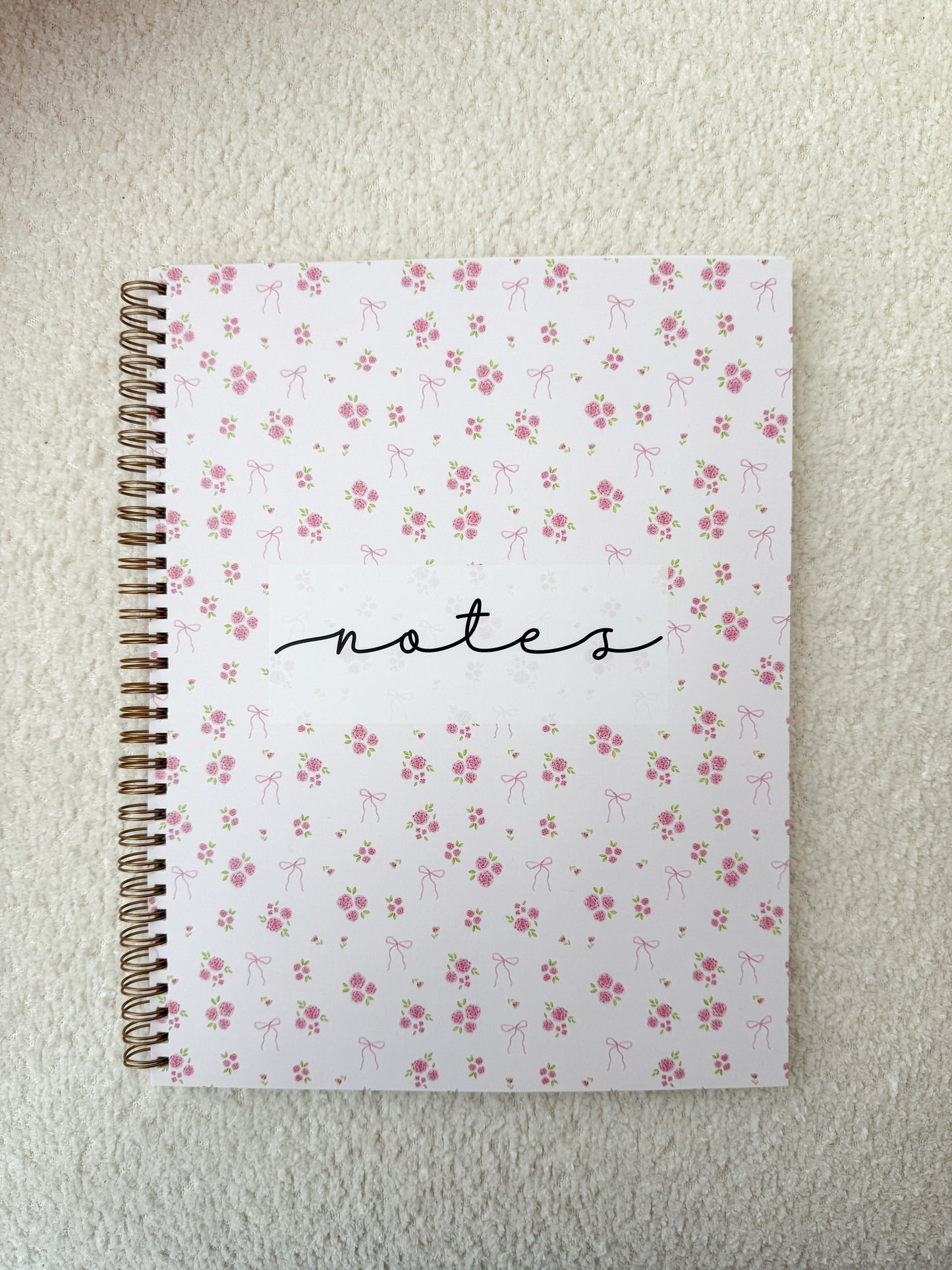 Notebook | Mini pink flowers and leaves