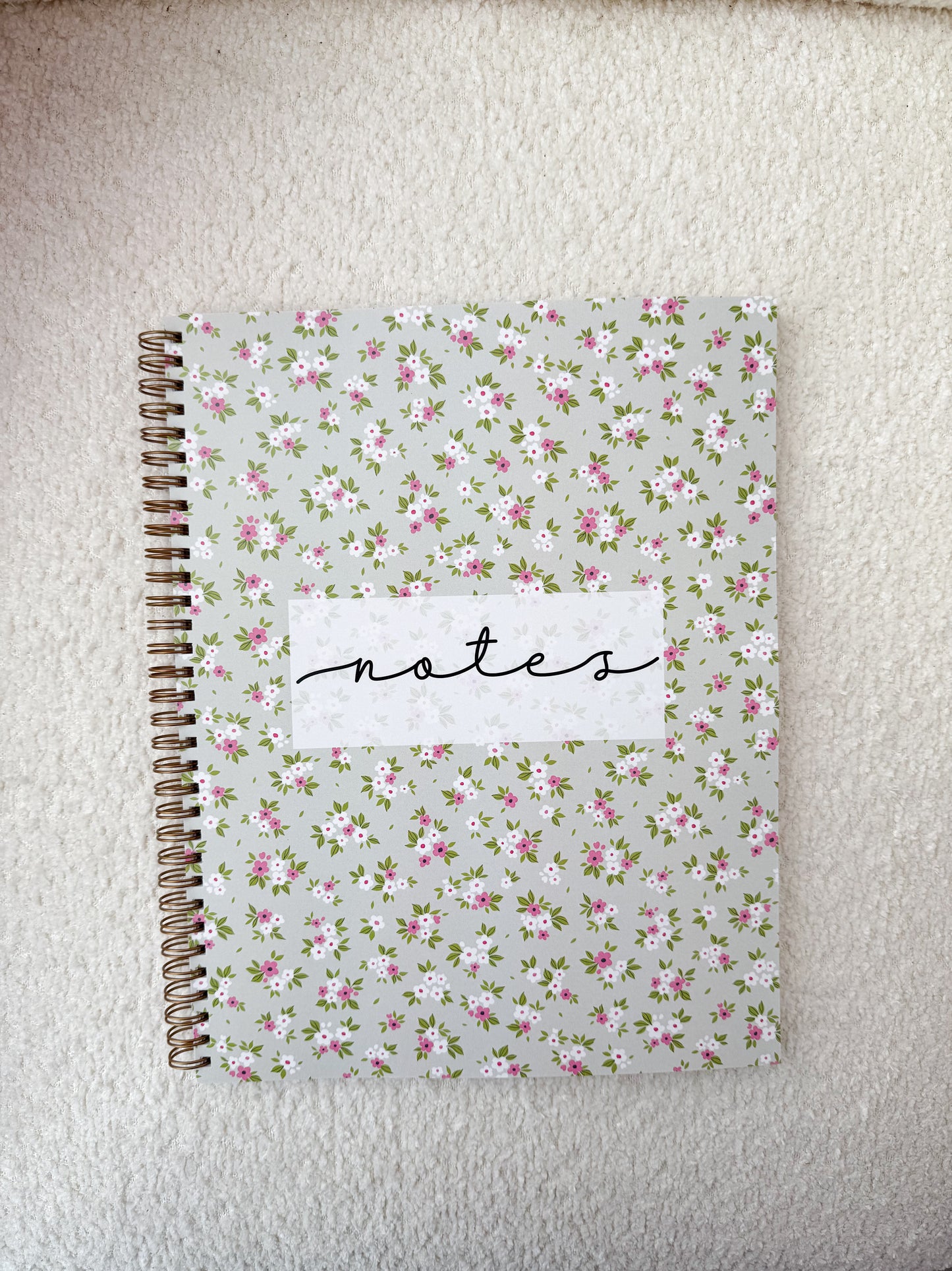 Notebook | Mini pink flowers and leaves