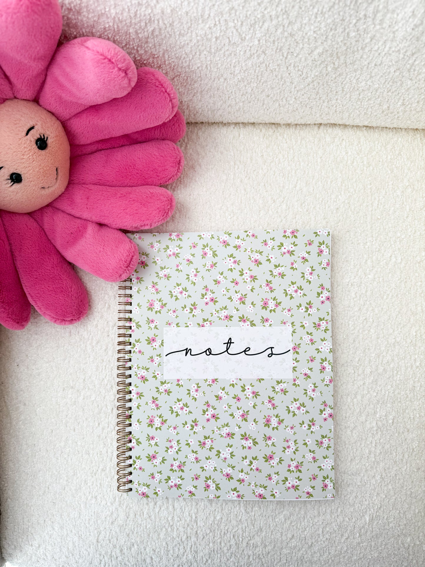 Notebook | Mini pink flowers and leaves