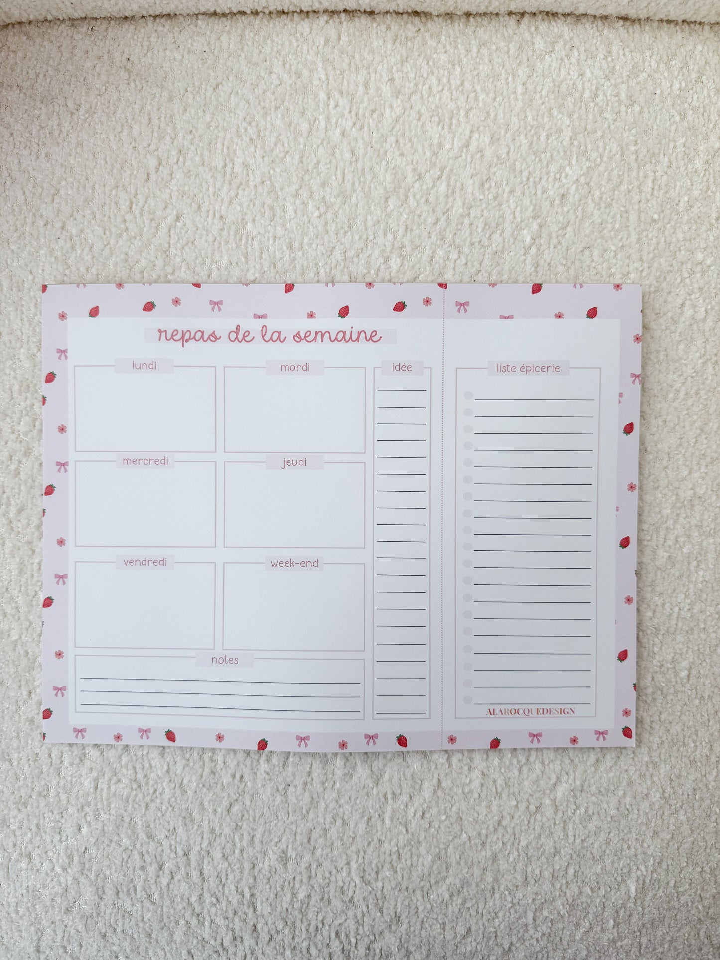 Meals of the week | Strawberries, croissants or lemons | 25 pages