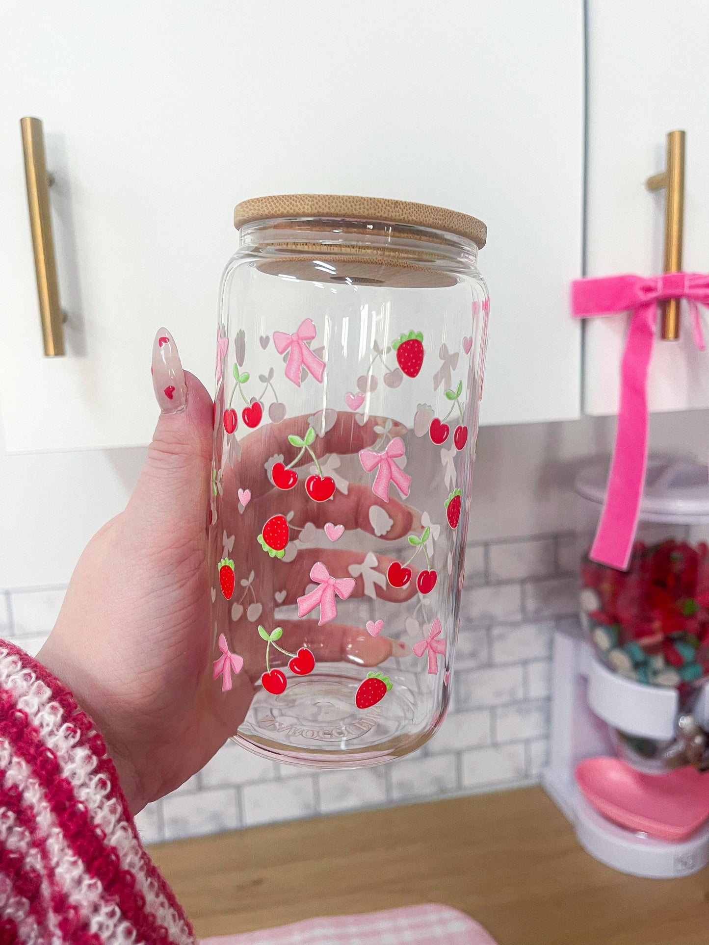 Verre 16 oz | Fruits rouges et boucles