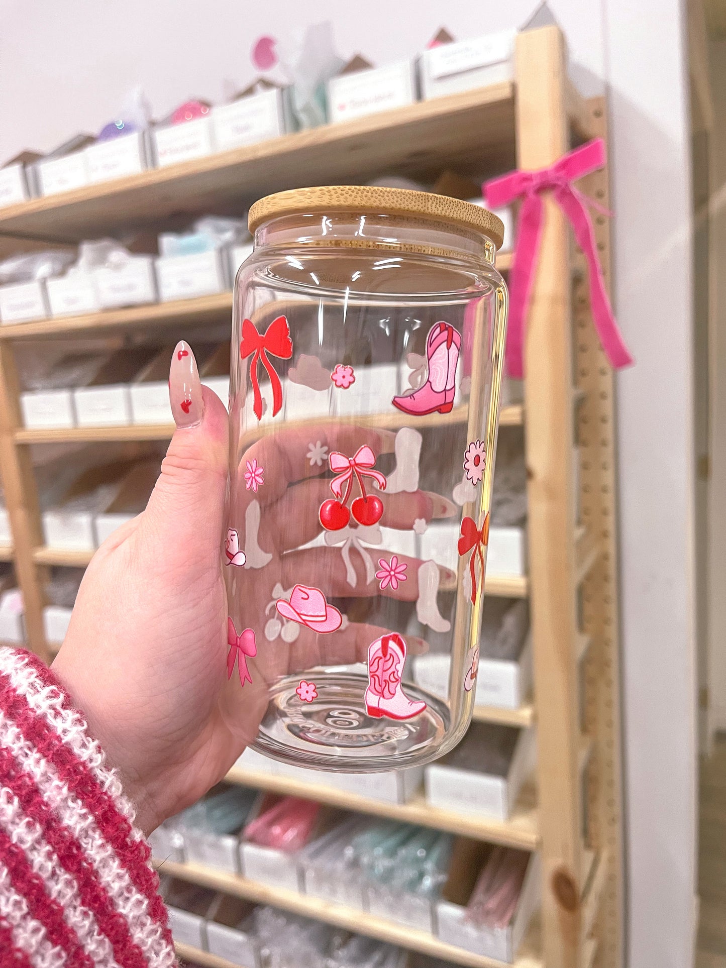 Verre 16 oz | Cowgirl et cerises