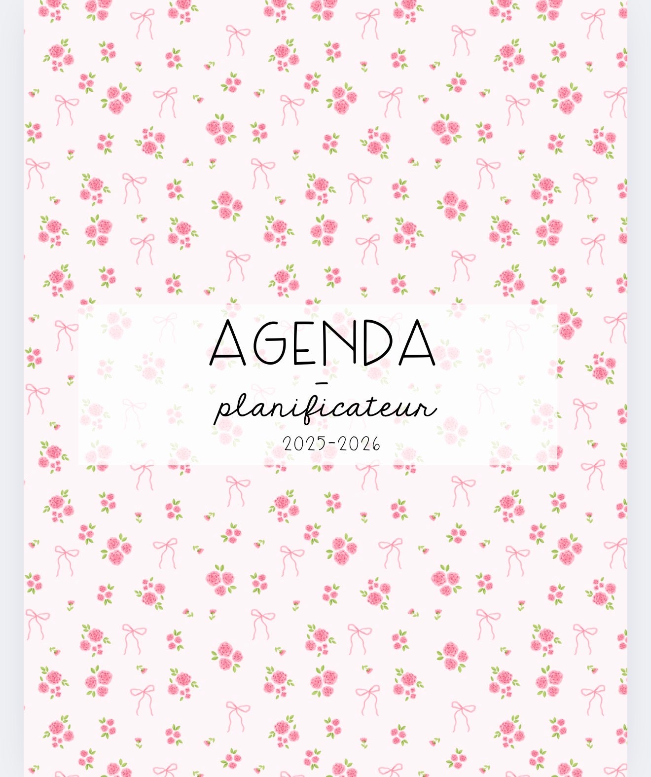 AGENDA | PLANIFICATEUR | 2025-2026 | Bouquets de roses et boucles