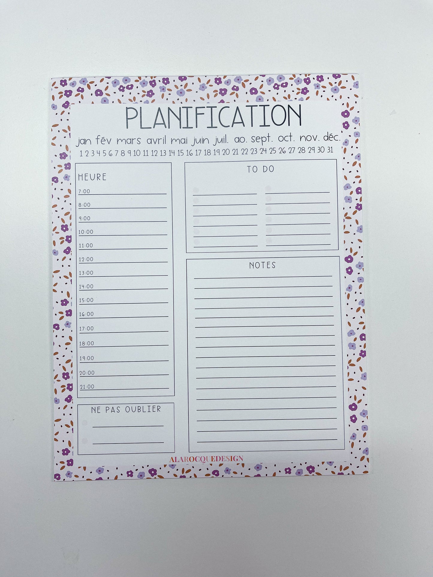 Daily Planner | Purple Mix Flowers
