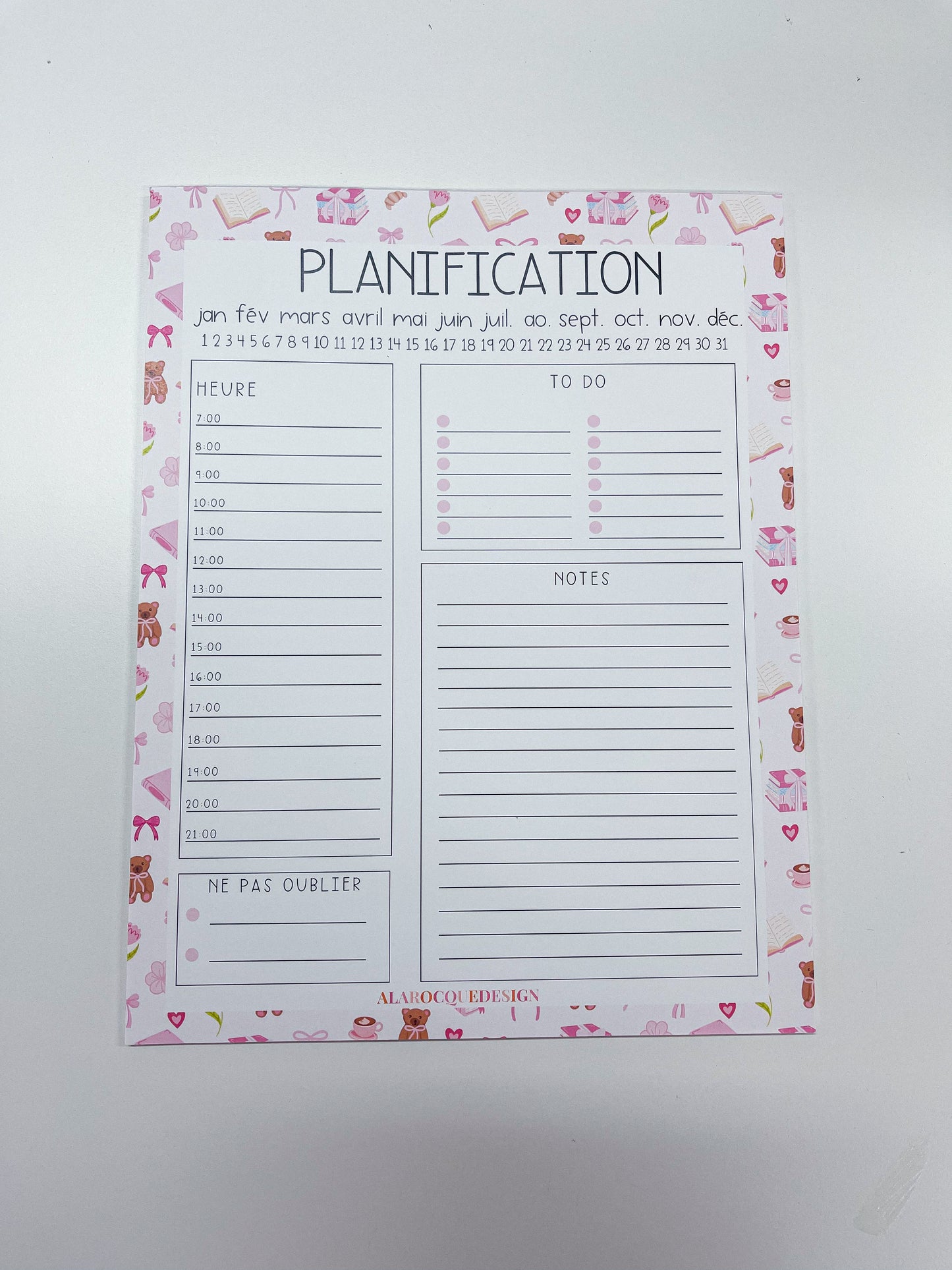 Planificateur journalier | Livres et coquette