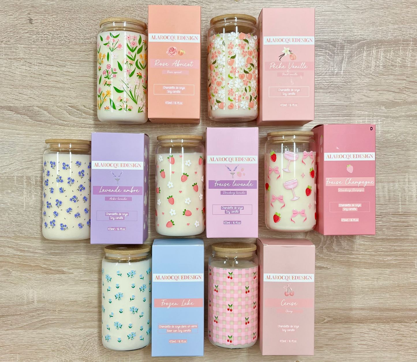 Chandelle | Verre 16 oz | Lavande et ambre