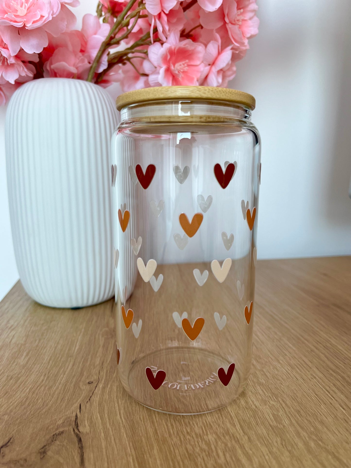 16 oz Glass | Neutral Hearts