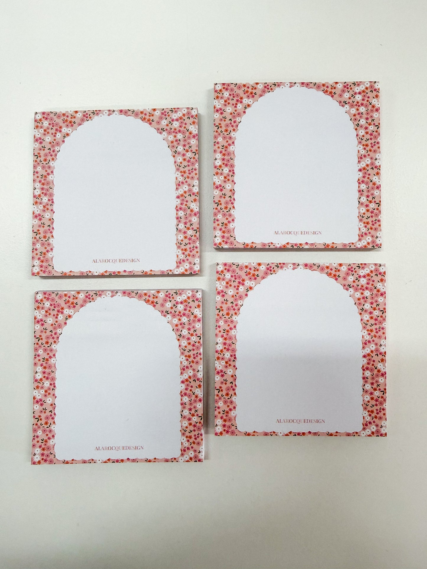 Bloc-notes autocollantes | Minis fleurs oranges, roses et blanches