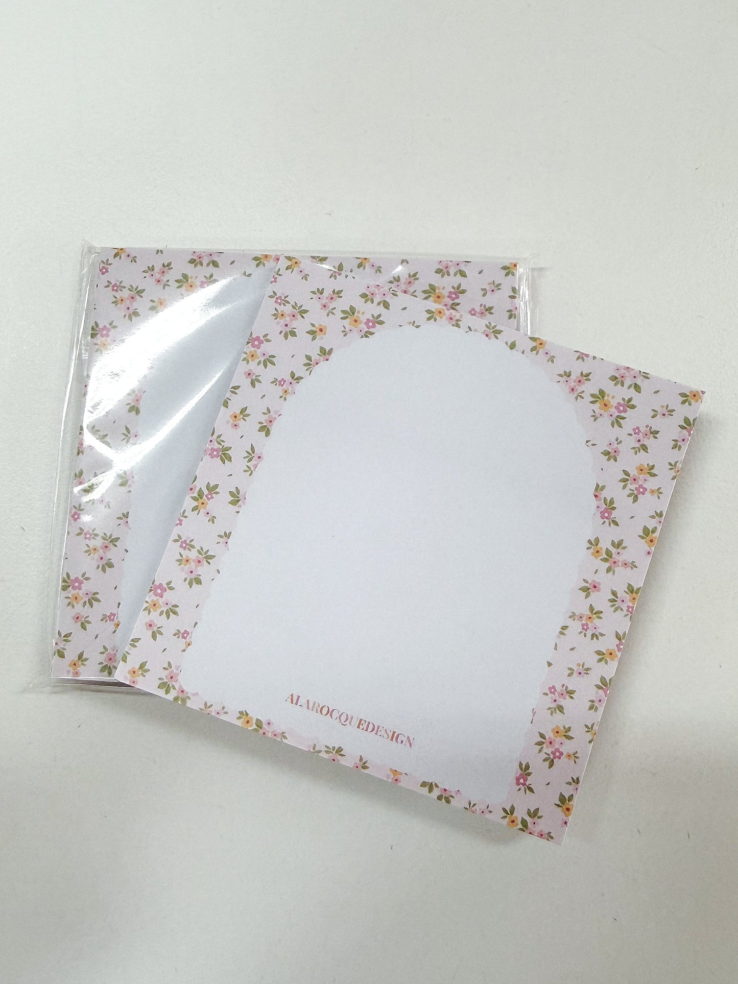 Bloc-notes autocollantes | Minis fleurs jaunes et roses