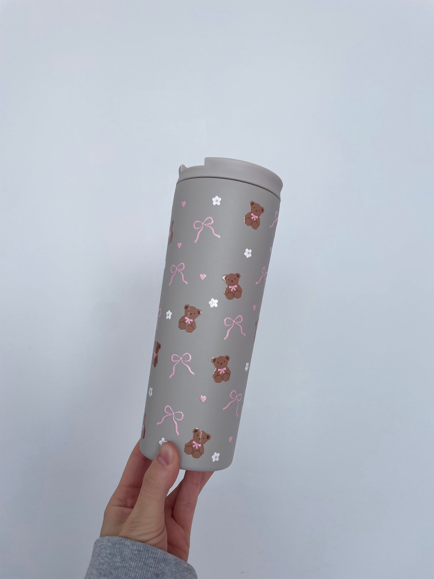 24 oz Insulated Bottle | Beige | Bears and Curls