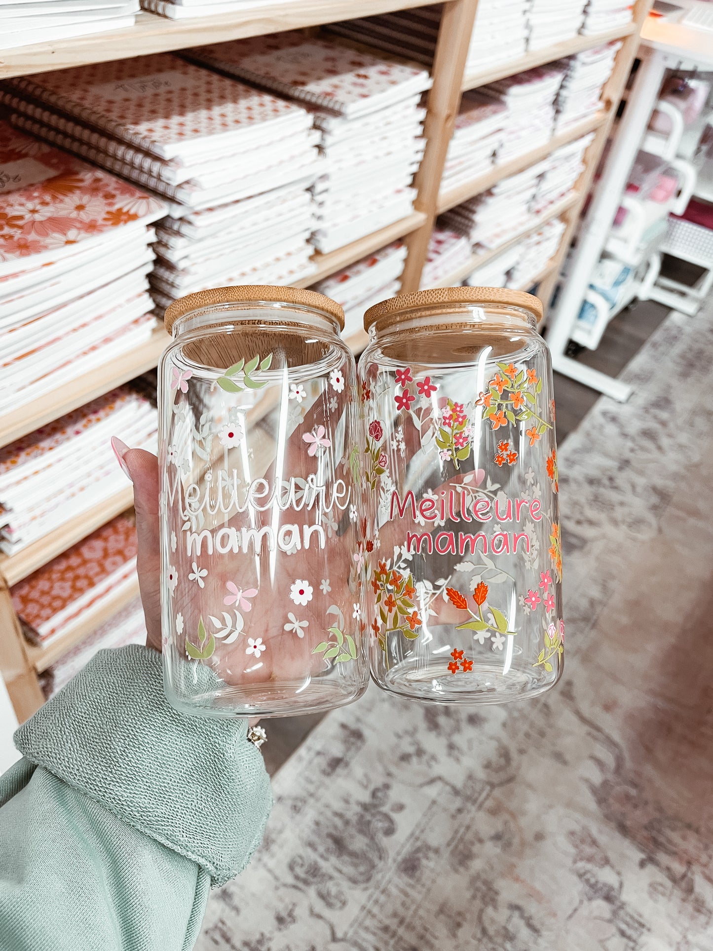 Verre 16 oz | Meilleure maman pastel