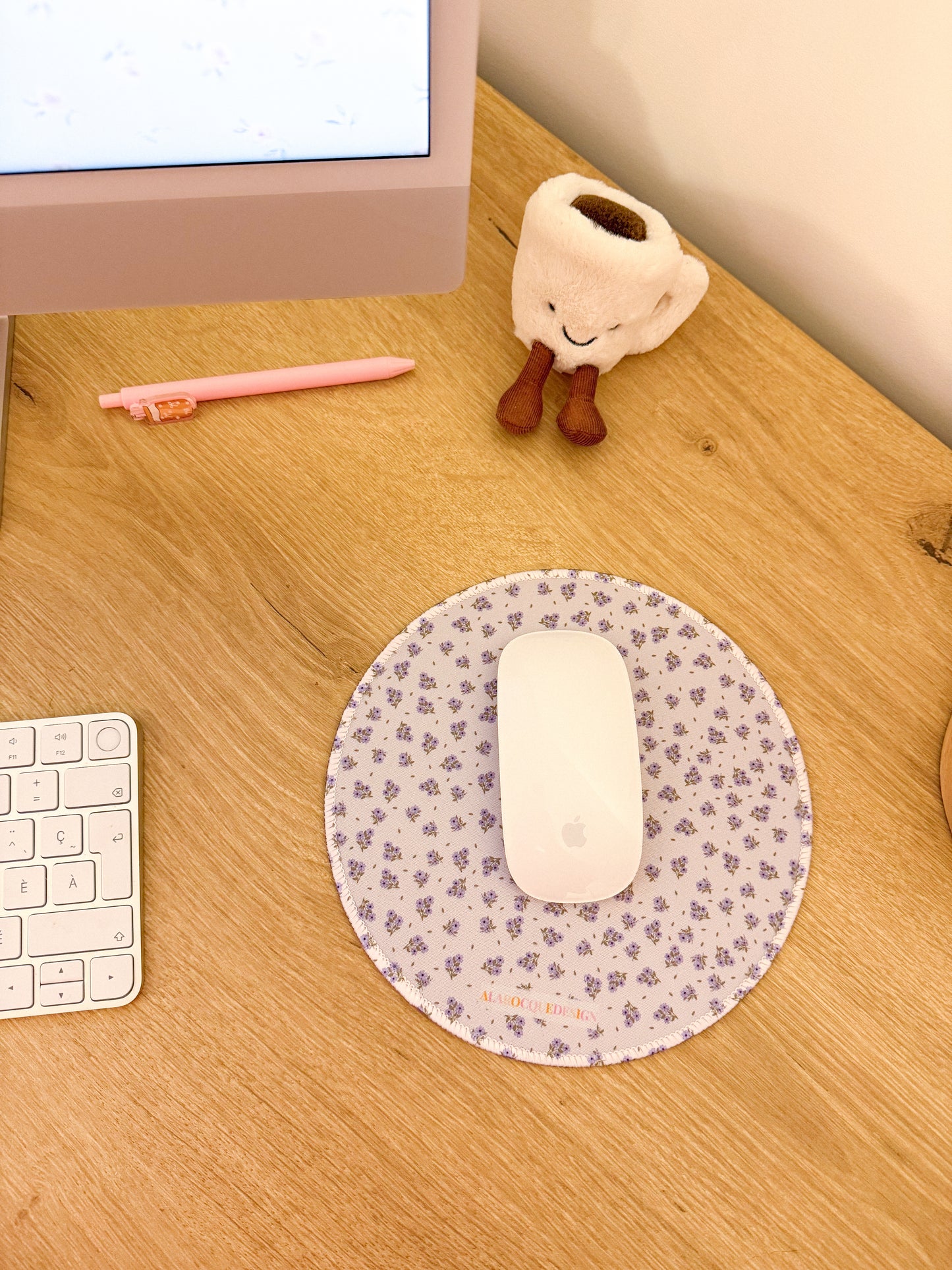 Tapis de souris | Bouquet de fleurs mauves pales