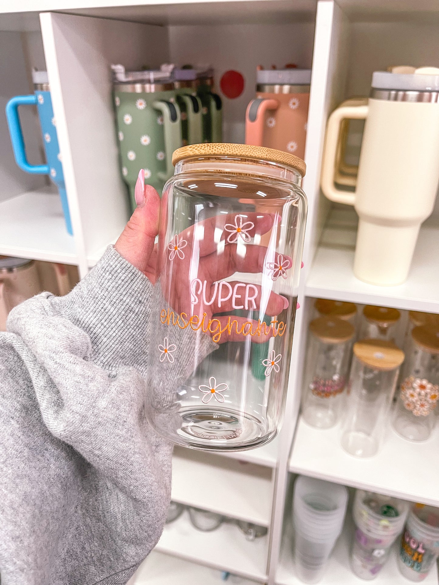 Verre 16 oz | Super enseignante | Super éducatrice