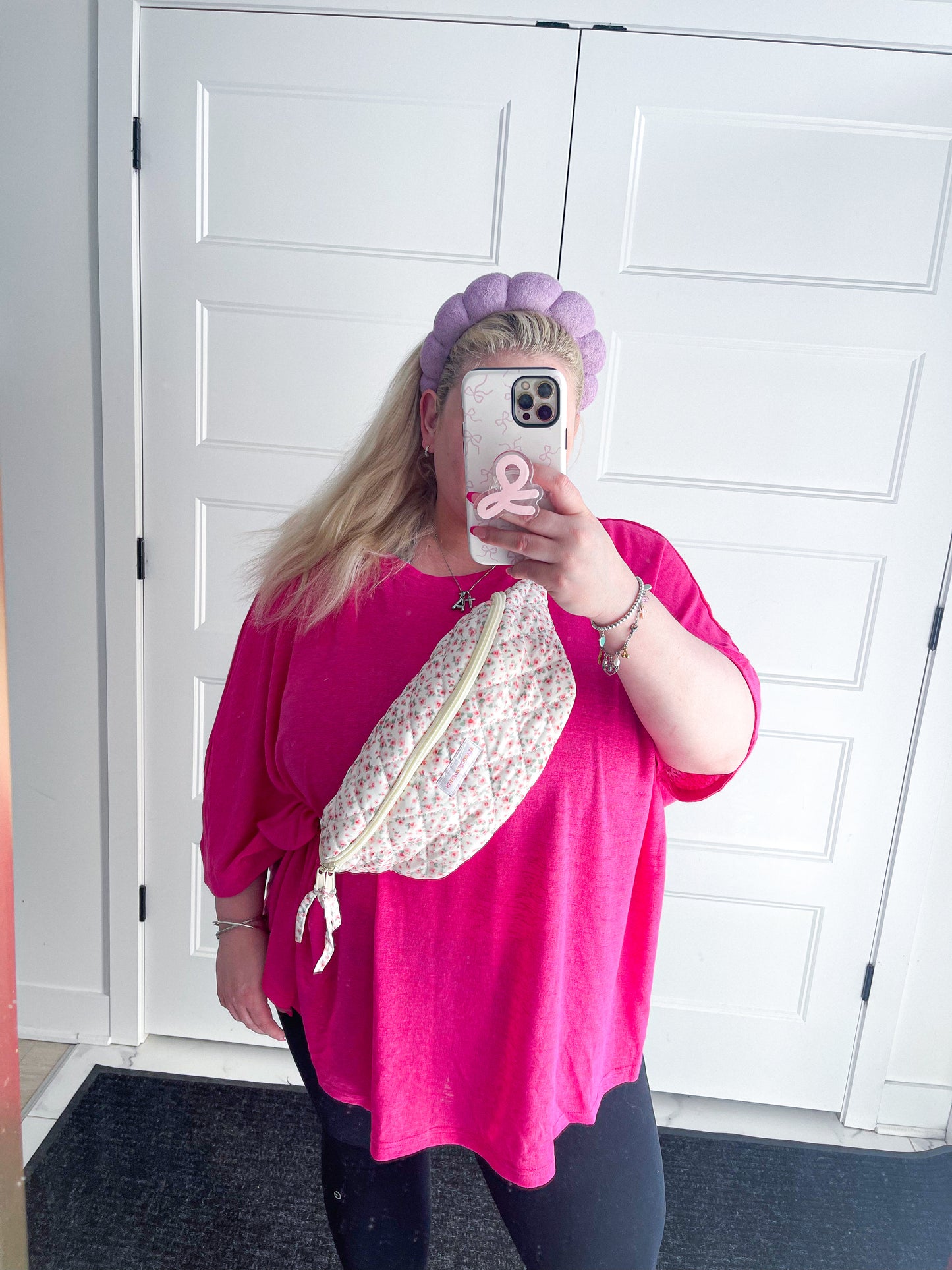 Sac banane | Fleurs roses
