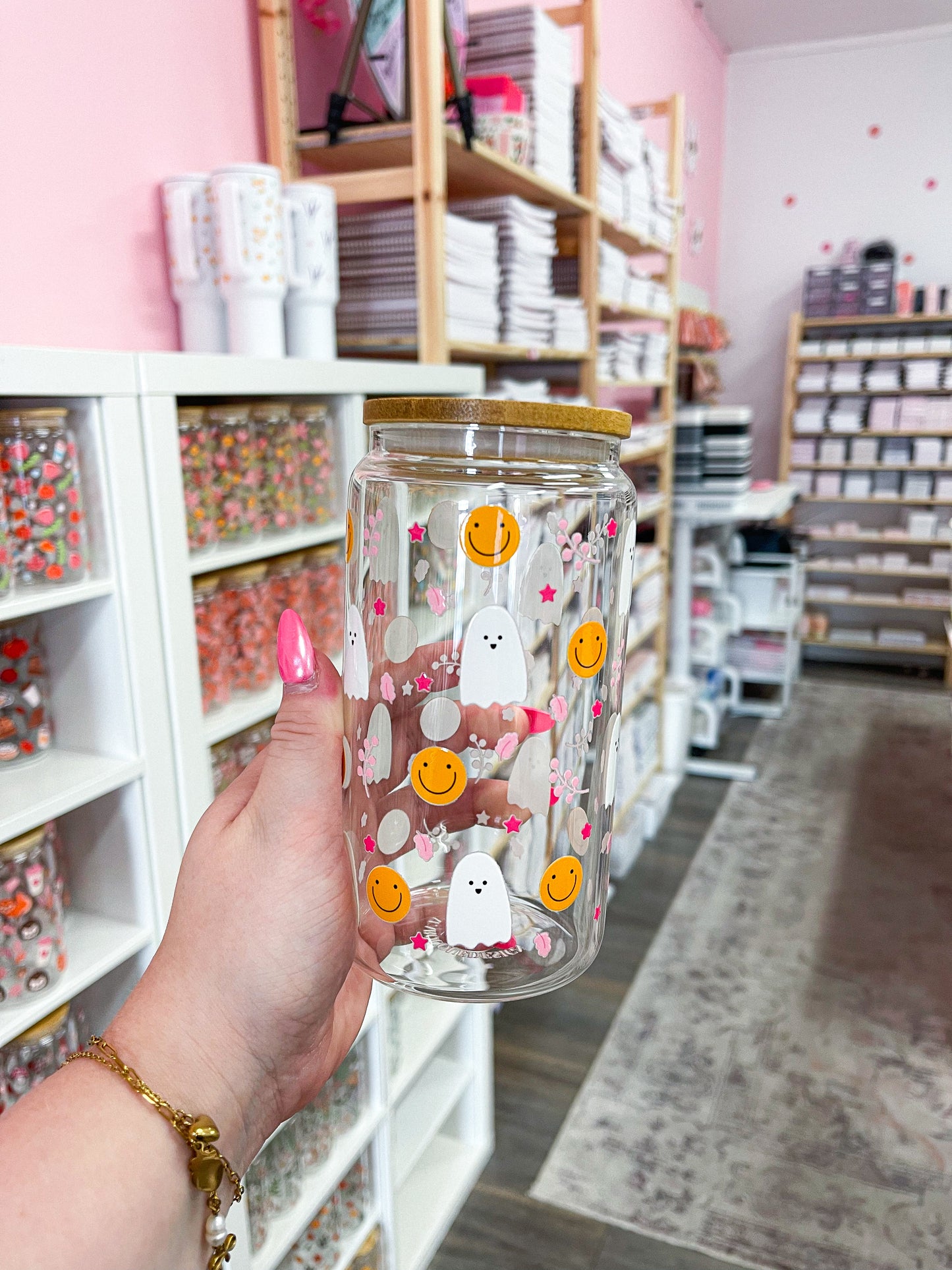 Verre 16 oz | Automne | Fantômes et sourires