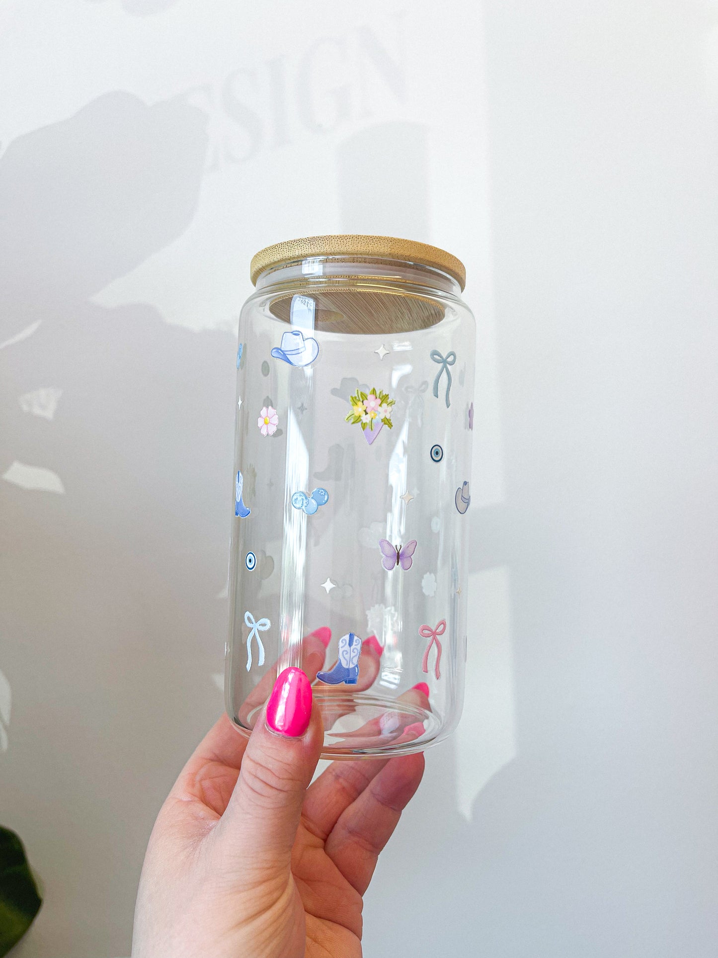 16 oz Glass | Summer | Blue Cowgirl