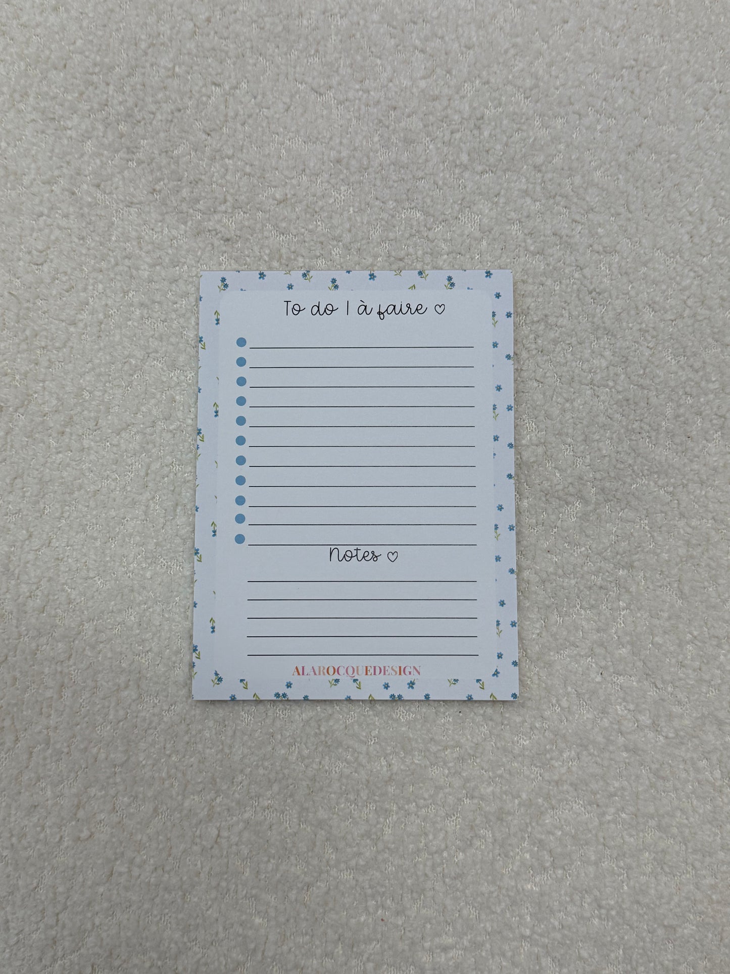 Liste de tâches | Fleurs bleues vintages