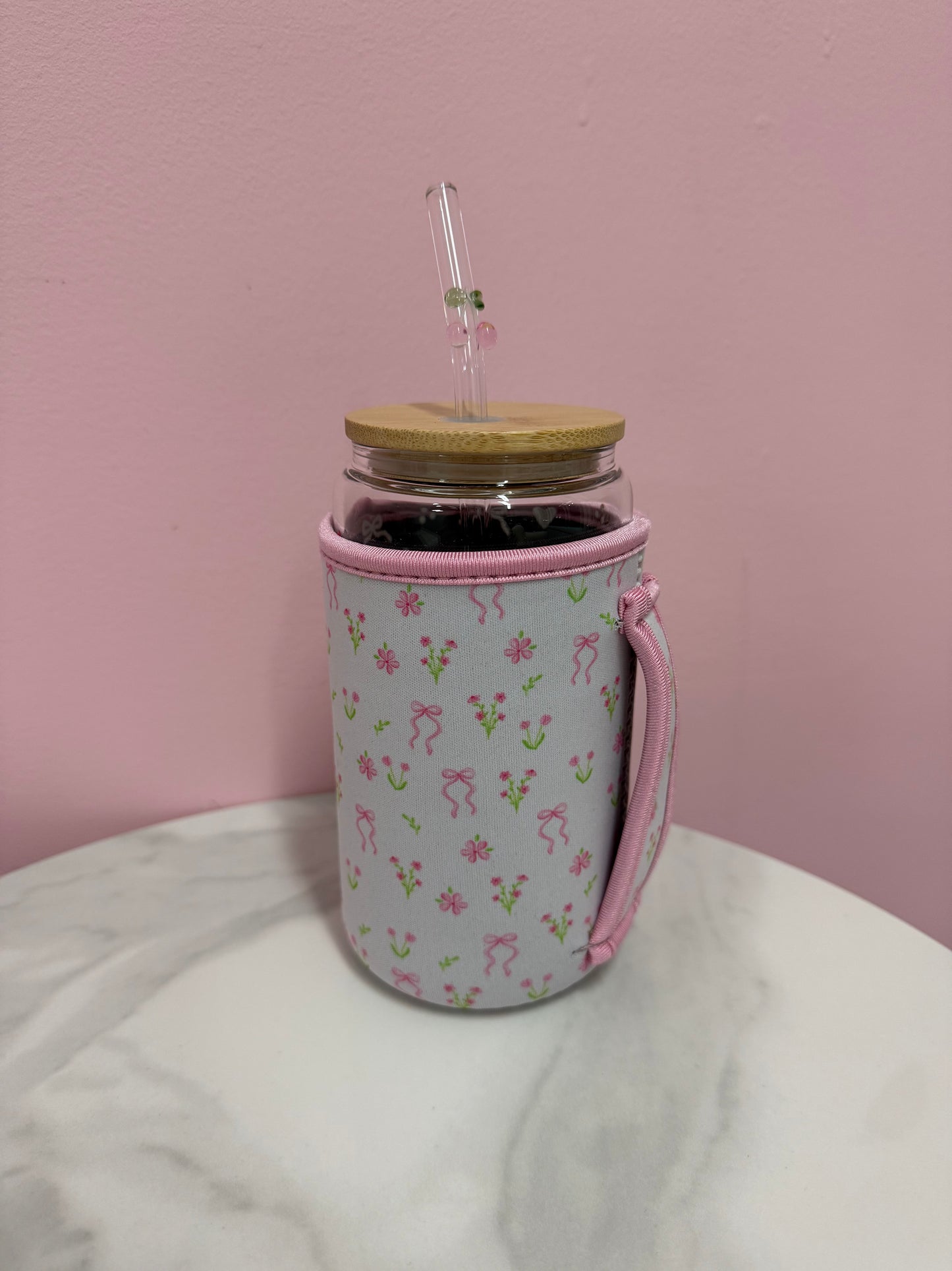 16 oz Glass Sleeve | With Handle