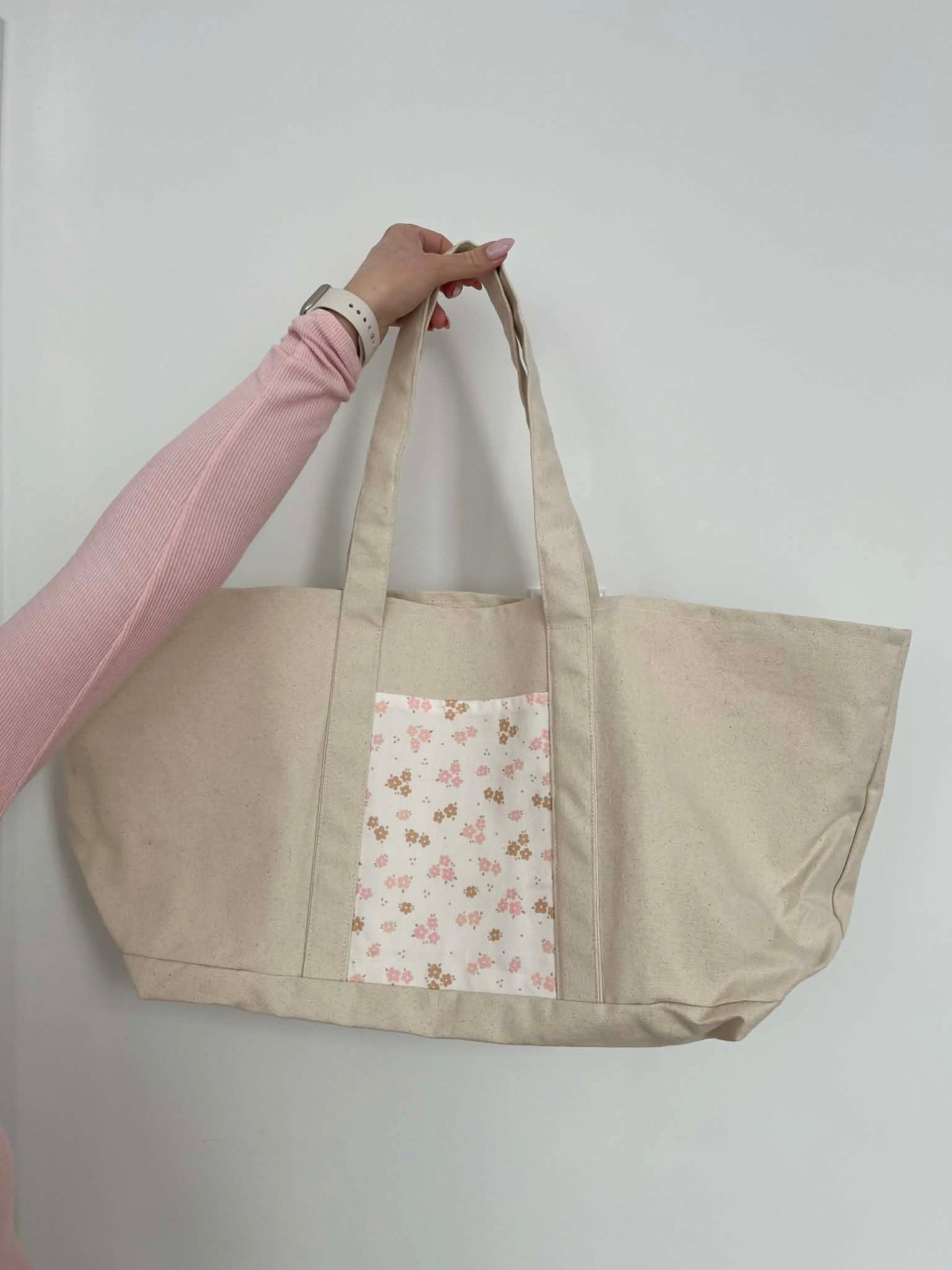 Bag | Raspberry red and white checkered pattern