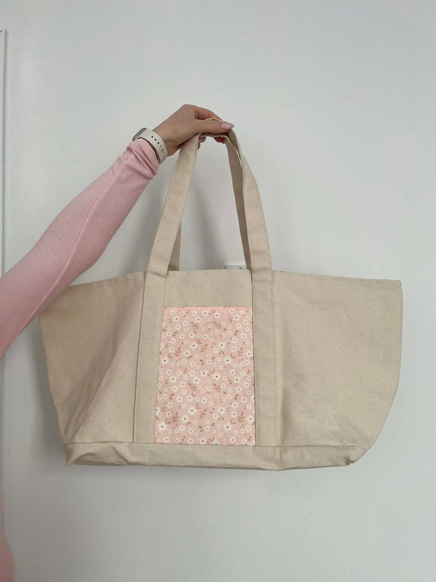 Bag | Raspberry red and white checkered pattern