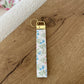 Porte-clés | Bracelet | Fleurs bleues et roses
