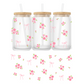 Verre 16 oz | Printemps | Bouquets de roses et boucles