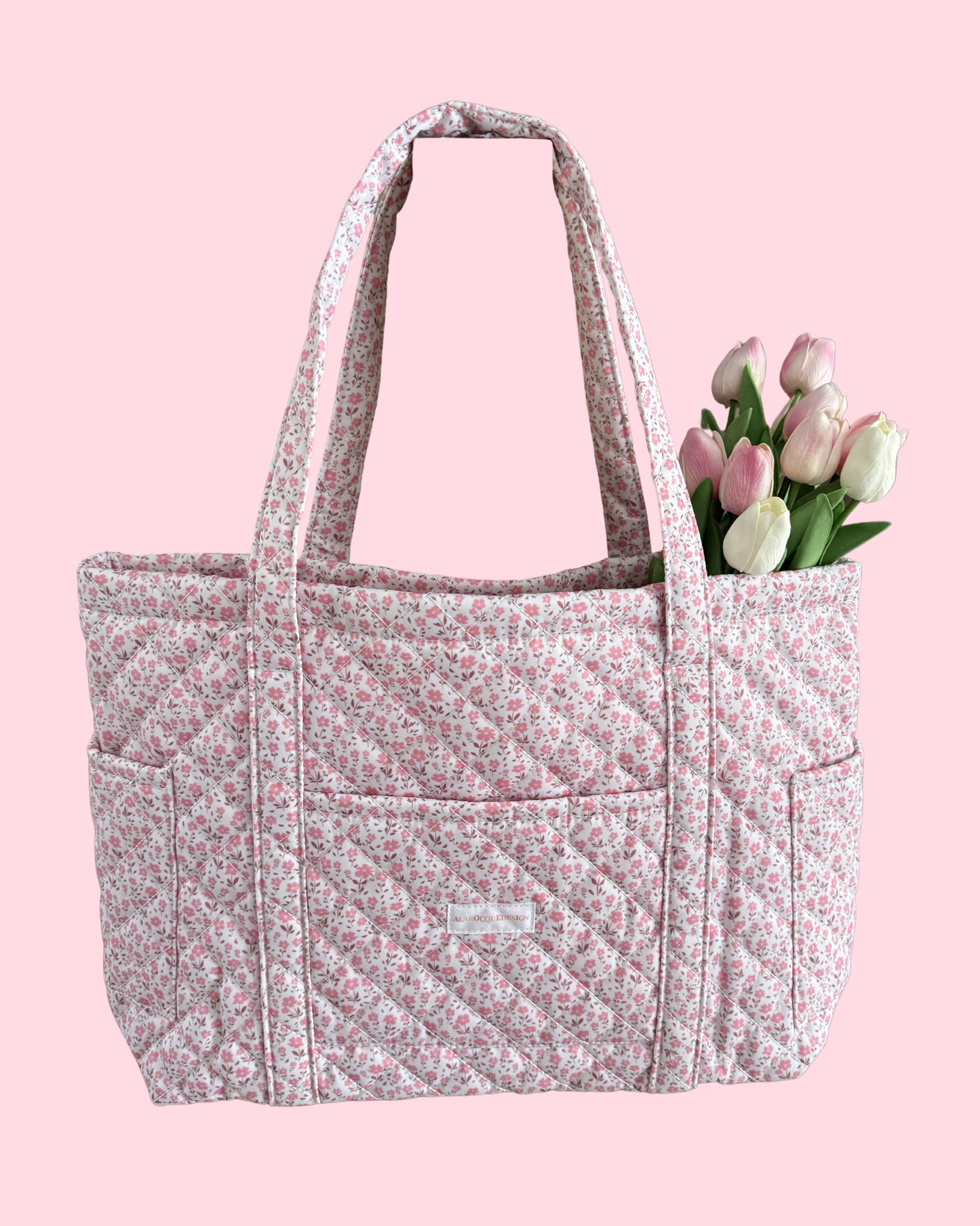 Bag | Raspberry red and white checkered pattern