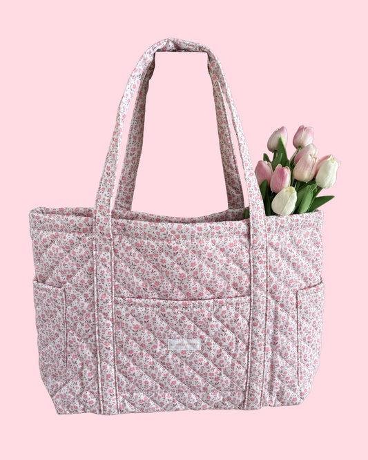 Bag | Raspberry red and white checkered pattern