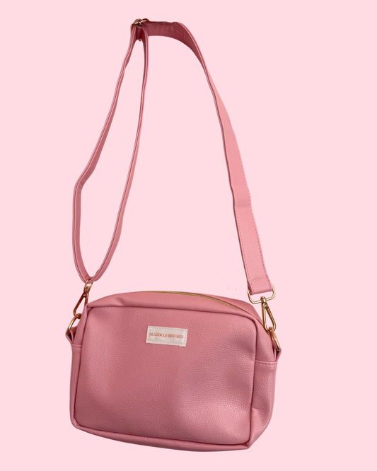 Bag | Raspberry red and white checkered pattern