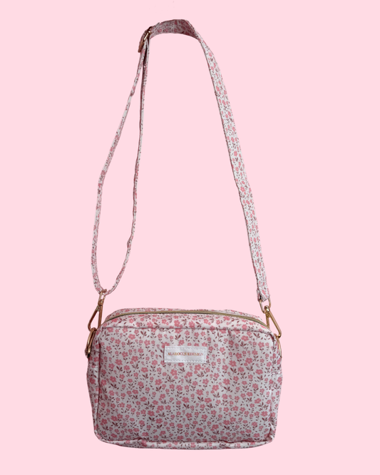 Bag | Raspberry red and white checkered pattern