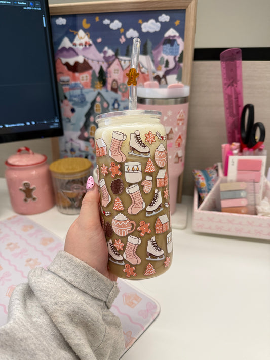 Verre 20 oz | Noël | Patins neutre