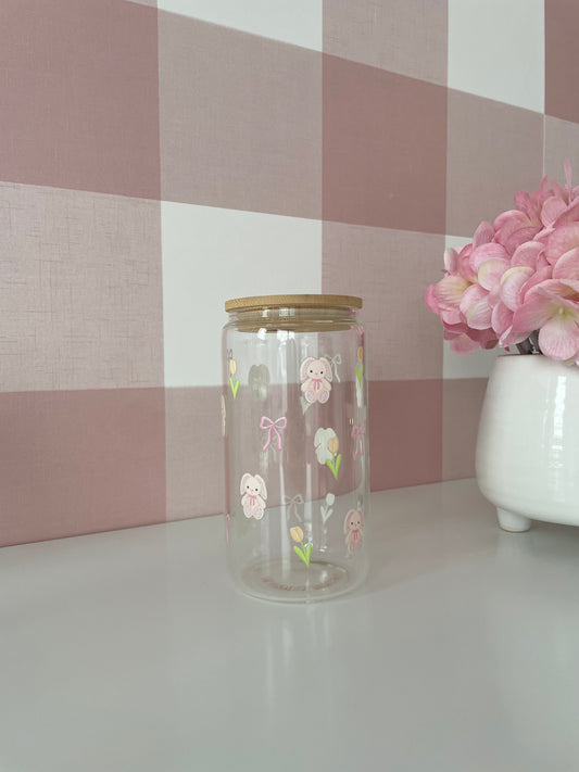 16 oz Glass | Spring | Easter Bunnies