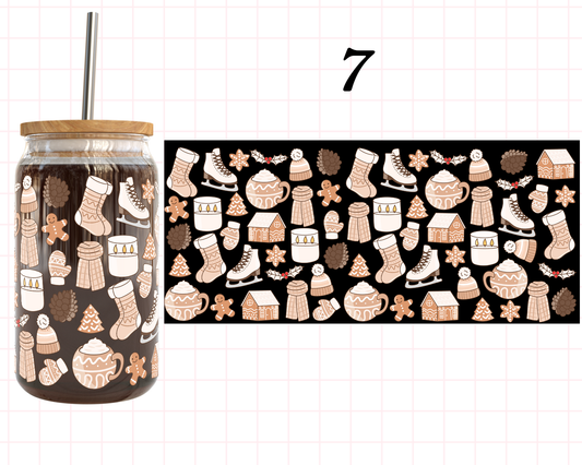 Verre 16 oz | Hiver | Patins neutres