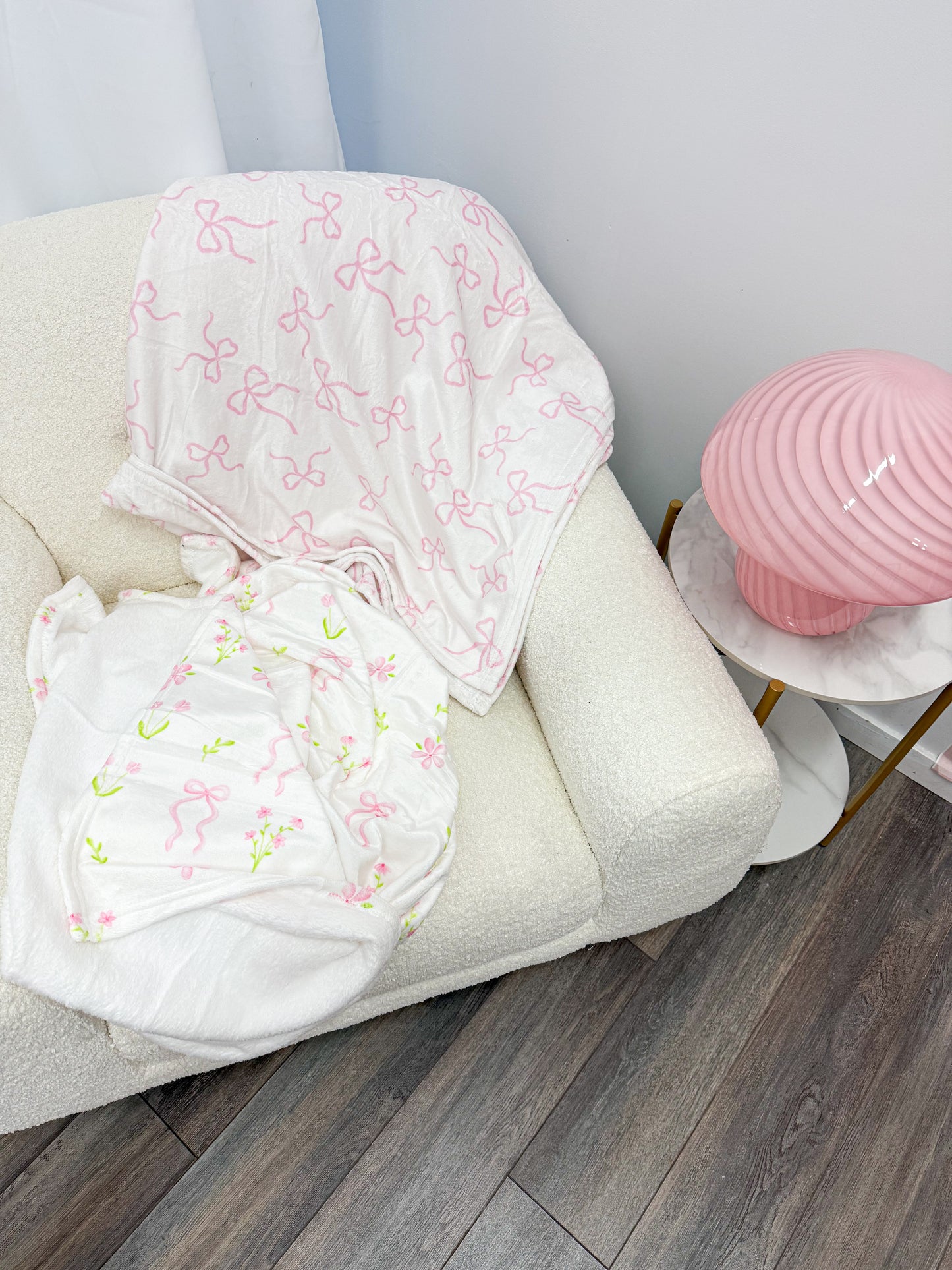 Couverture en flanelle | Boucles roses