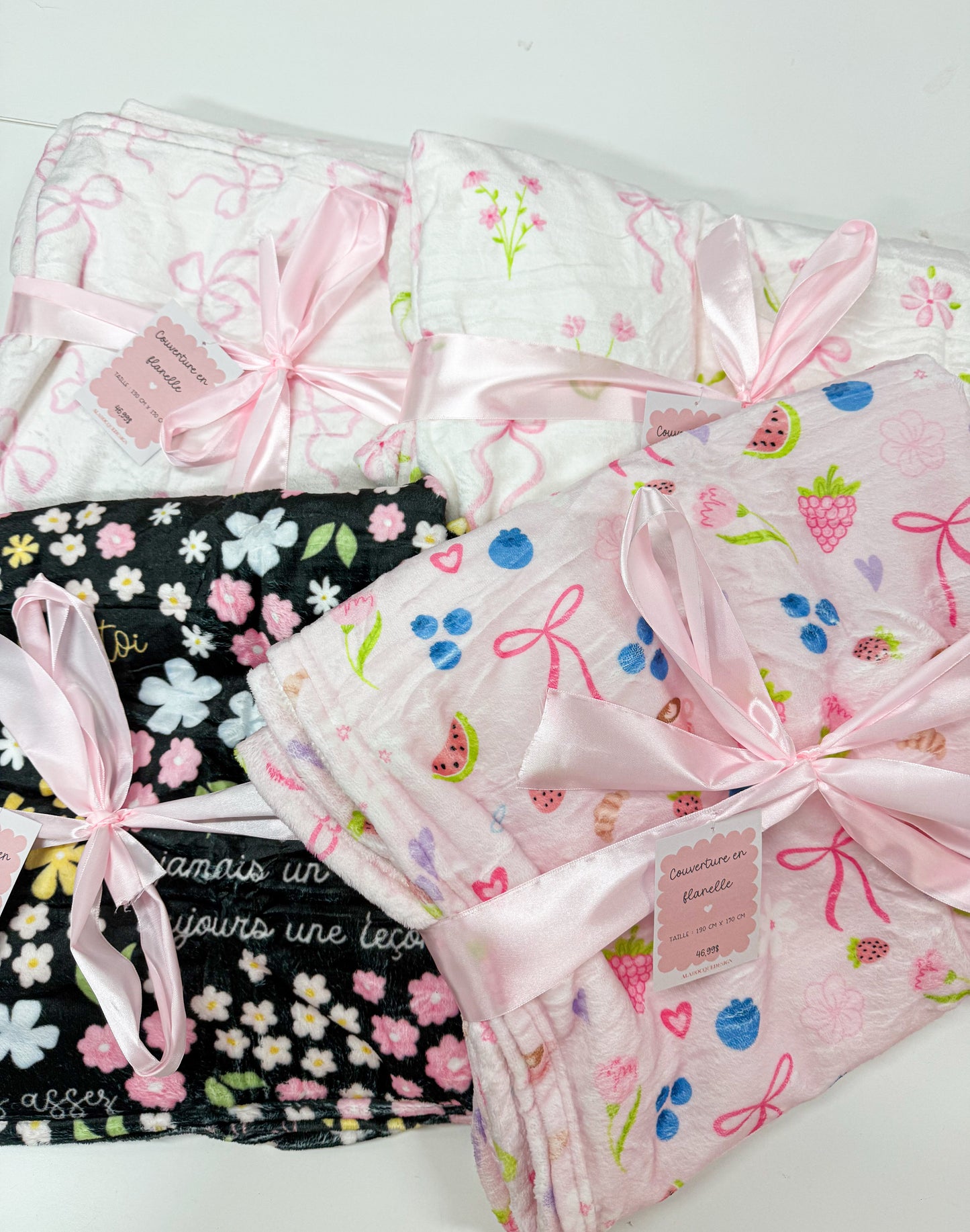 Couverture en flanelle | Affirmations positives | Floral