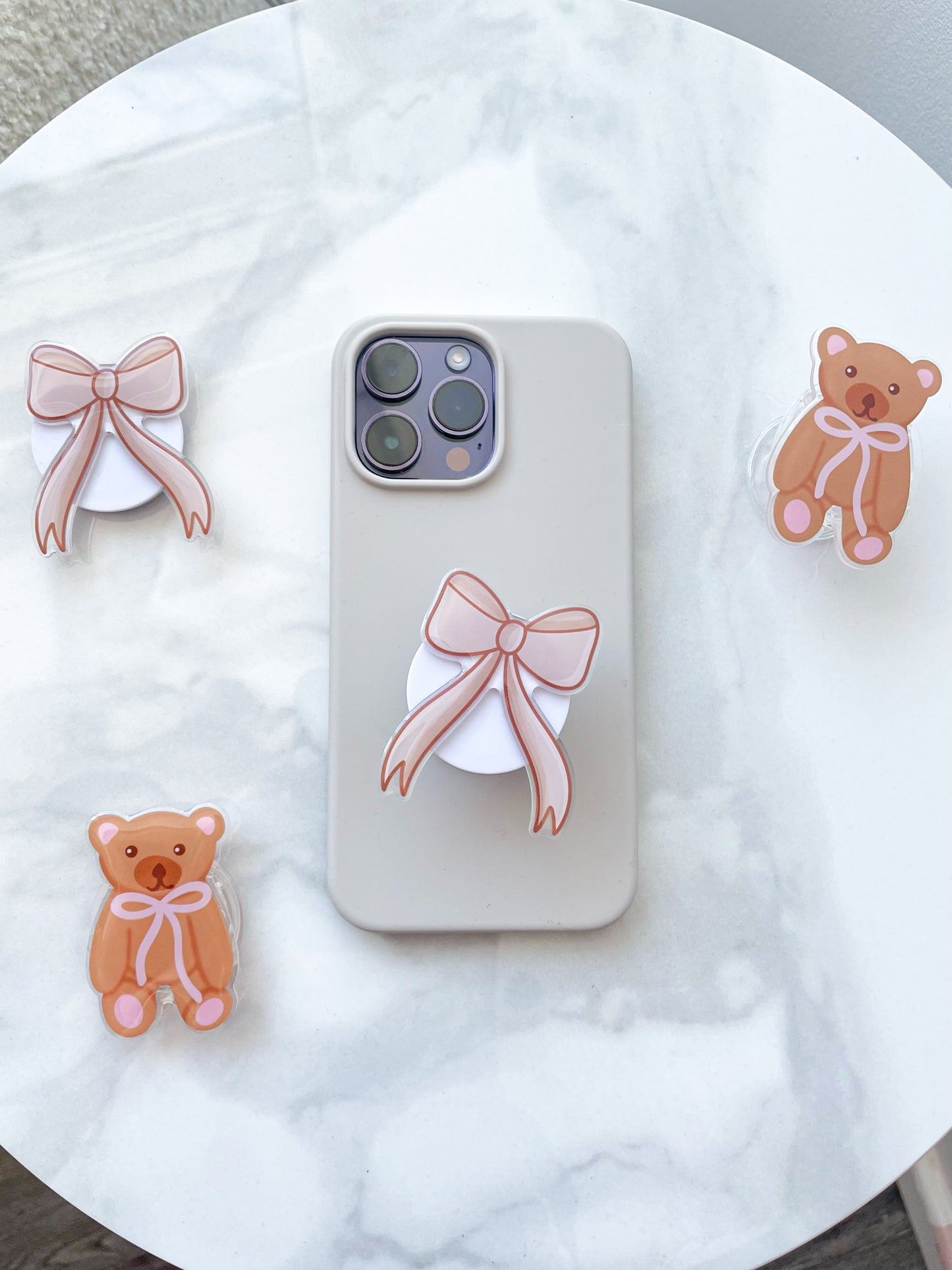 Bouton à téléphone ou liseuse | Boucle beige