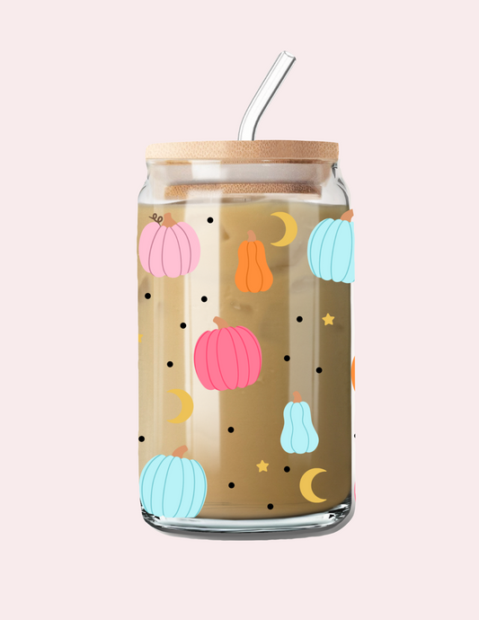 Verre 16 oz | Automne | Citrouilles colorées