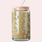 Verre 16 oz | Automne | Fleurs bleues vintages