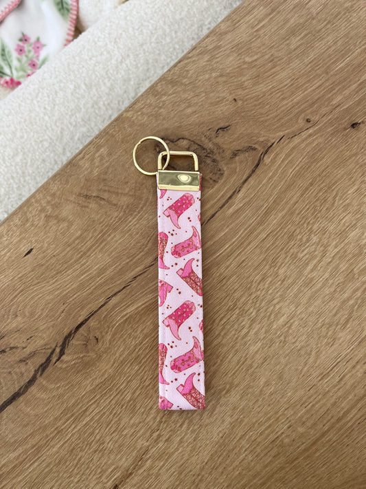 Porte-clés | Bracelet | Bottes de cowgirl roses