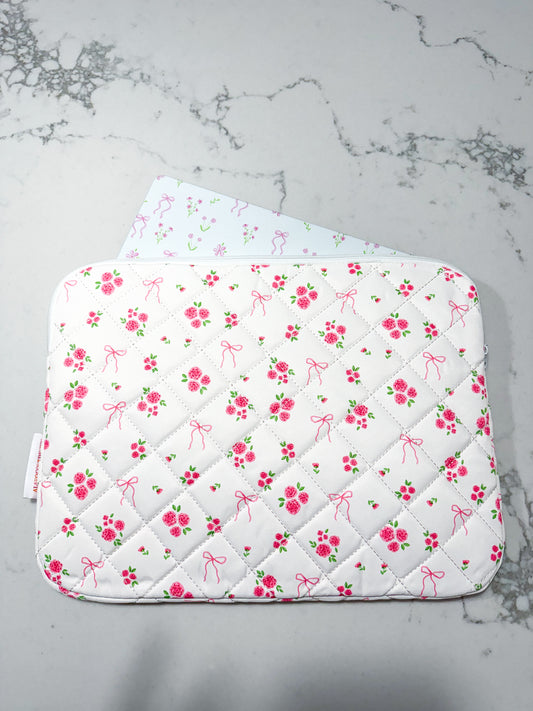 Étui à ordinateur et Ipad | 13 à 15'' | Bouquet de roses et boucles