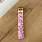 Keychain | Fuchsia and white flowers